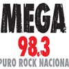 Logo Mega 14 años, cortina Decadentes