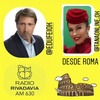 Logo Laura Grassi corresponsal desde Roma para Radio Rivadavia AM 630 con Edu Feinmann y Claudio Zin
