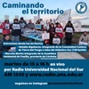 Logo Caminando el territorio, 6/5/25. Entrevistas a Natalia Algañaraz (Ushuaia) y Marcela Martín (Punilla