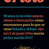 Logo Los 50 años de Revista Crisis, la publicación que tuvo a Eduardo Galeano como primer director