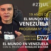 Logo 19 años de #ElMundoEnVenezuela programa Nro 700 27-07-2022