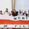 Logo Charlamos con la integrantes de la nueva filial Oficial de River en Monte