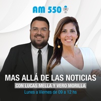 Logo Mas Alla de las Noticias con Vero Morilla y Lucas Mella