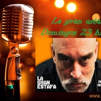 Logo LA GRAN ESTAFA - Conduce Max Delupi